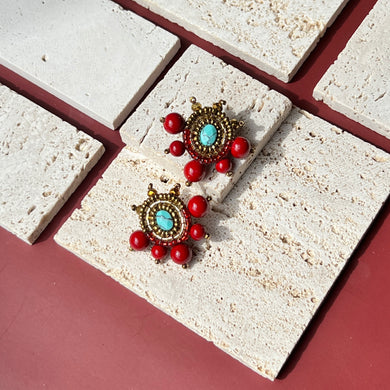 Chelsea in Turquoise and Cinnabar stones